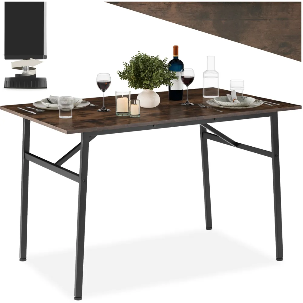 Swansea 2-Seater Rectangular Dining Table - Dark Wood