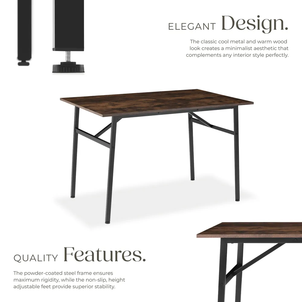 Swansea 2-Seater Rectangular Dining Table - Dark Wood