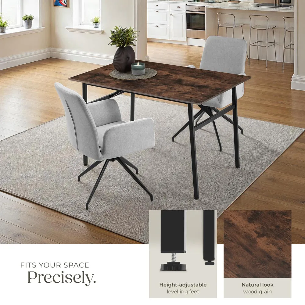 Swansea 2-Seater Rectangular Dining Table - Dark Wood