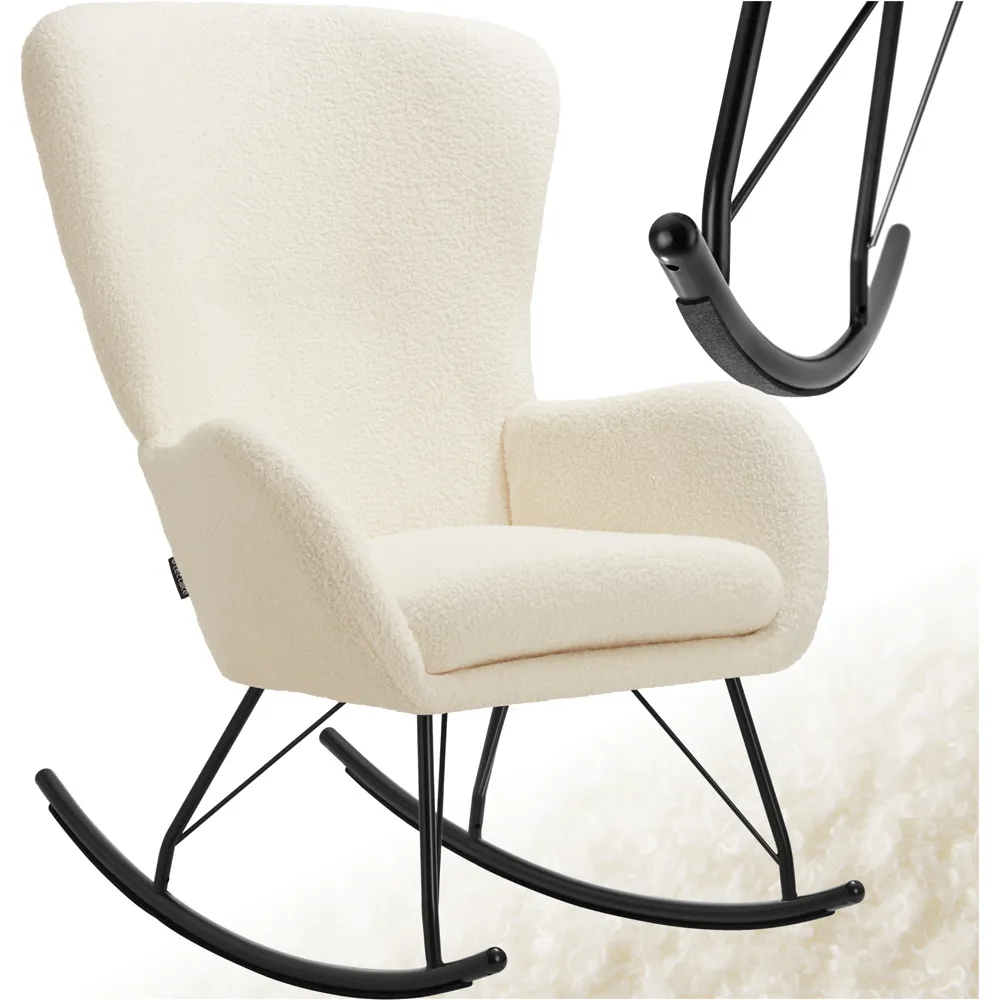 Swing Rocking Chair - Cream, Velvet