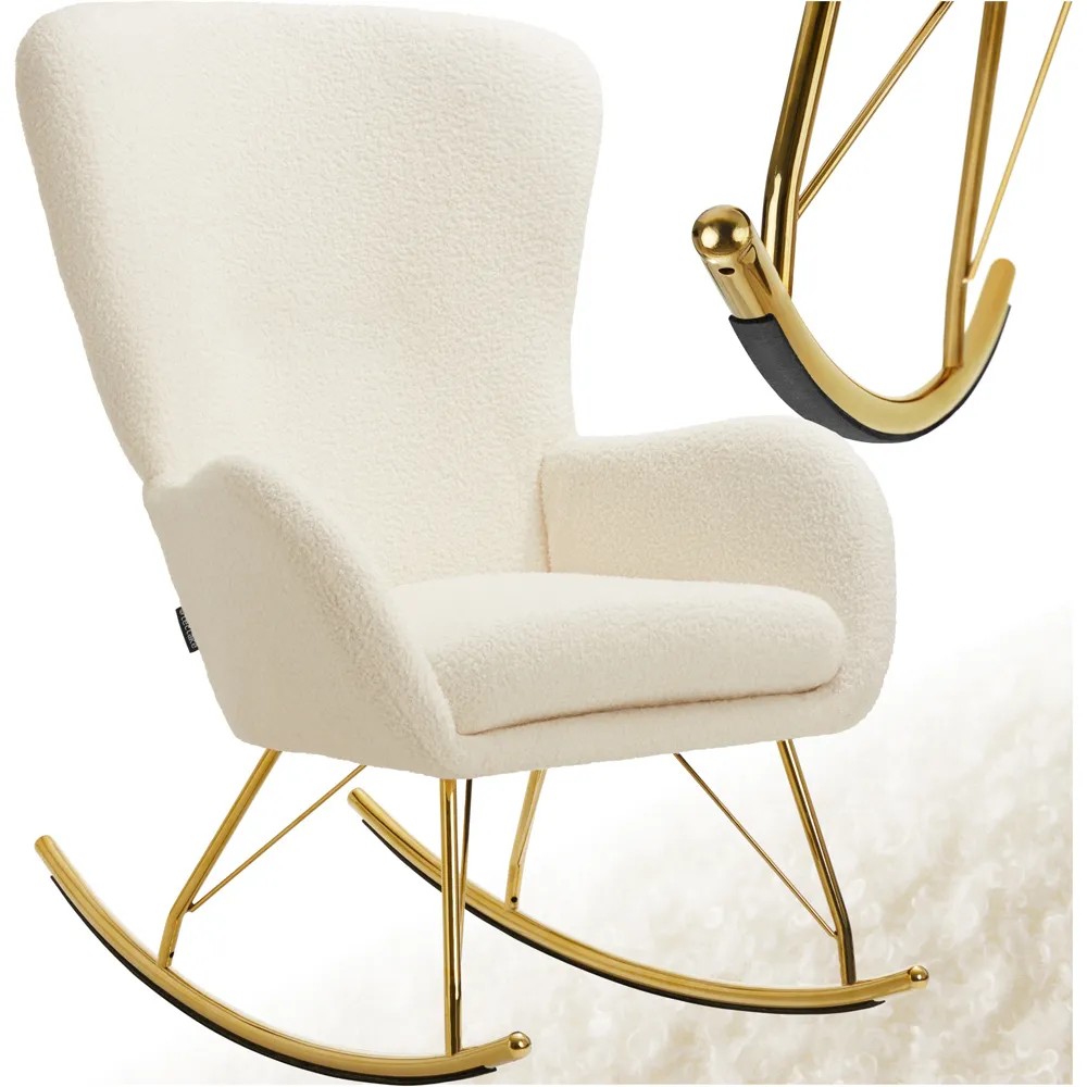 Swing Rocking Chair - Cream, Velvet