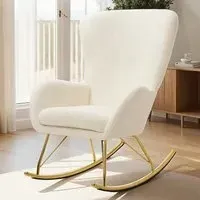 Swing Rocking Chair - Cream, Velvet