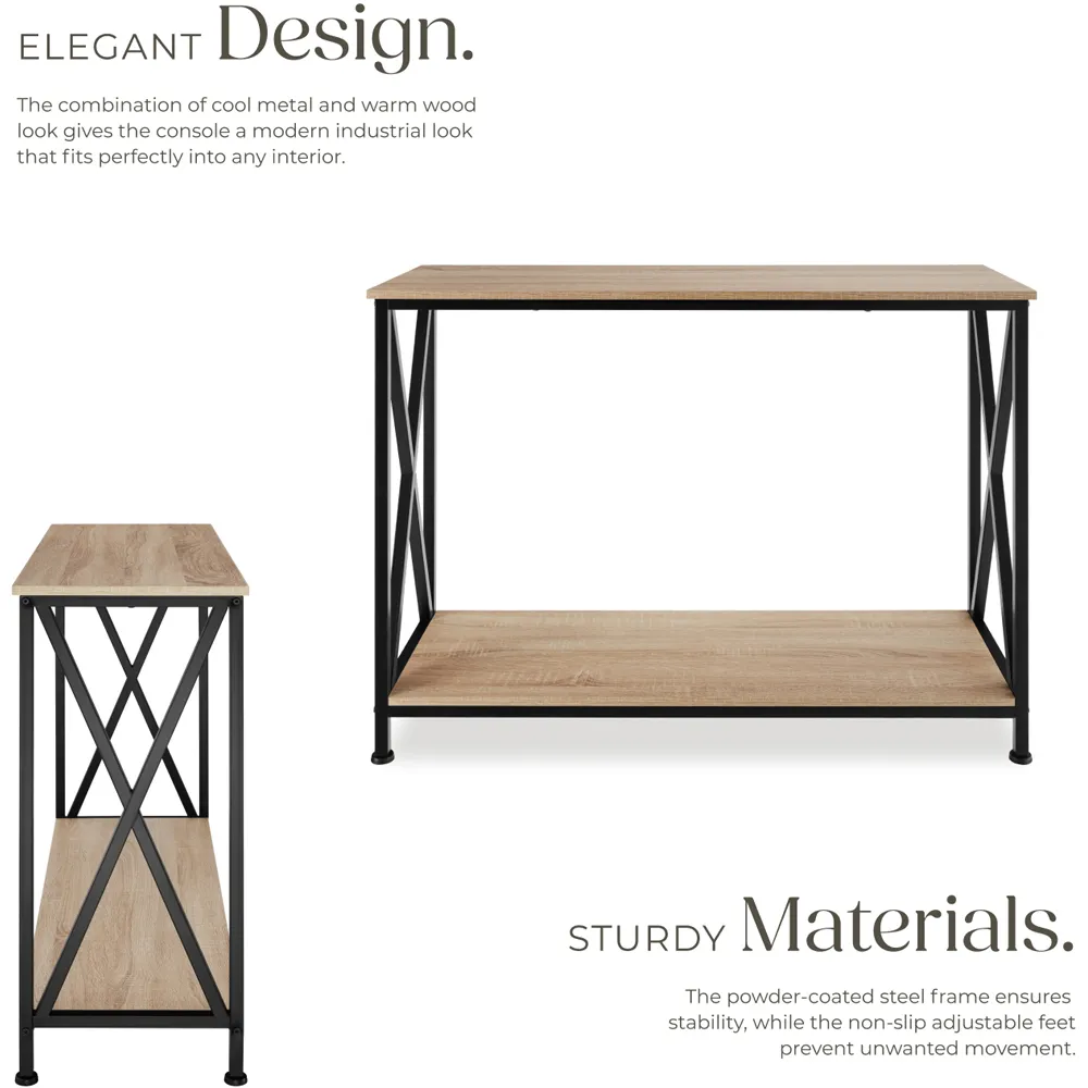 Tacoma Console Table with X-Braces - Oak Sonoma, Wood