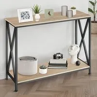 Tacoma Console Table with X-Braces - Oak Sonoma, Wood