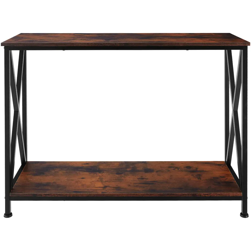 Tacoma Single Shelf Console Table - Dark Rustic, Wood