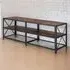 tectake 3 Shelf Rustic TV Stand - Brown, Steel