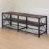 tectake 3 Shelf TV Stand - Brown, Steel