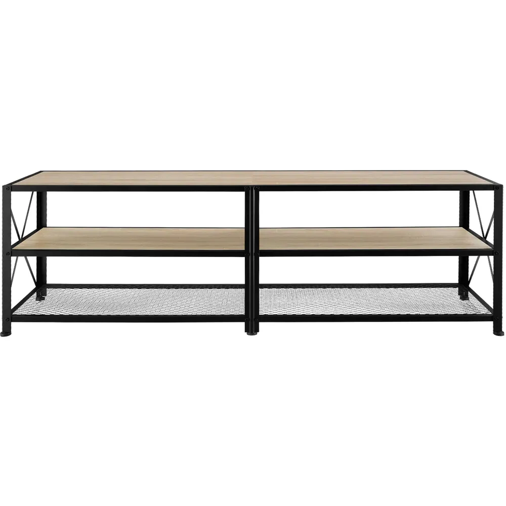 tectake 3 Shelf TV Stand - Brown, Steel