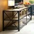 tectake 3 Shelf TV Stand - Brown, Steel