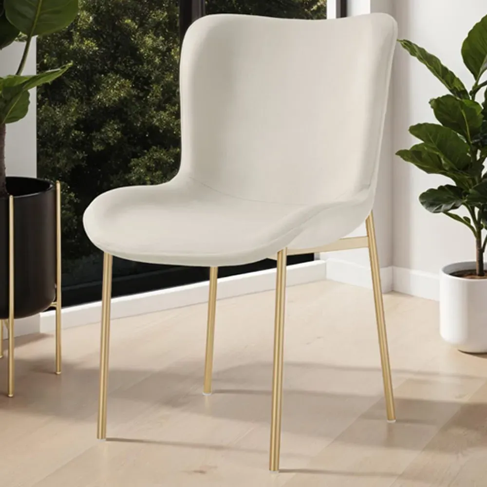 Tessa Dining Chair - Beige, Velvet image
