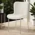 Tessa Set of 2 Padded Dining Chairs - White, Boucle