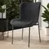 Tessa Set of 6 Dining Chairs - Black, Woven Fabric