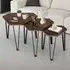 Torquay Hexagonal Nesting Coffee Table Set of 3 - Dark Wood