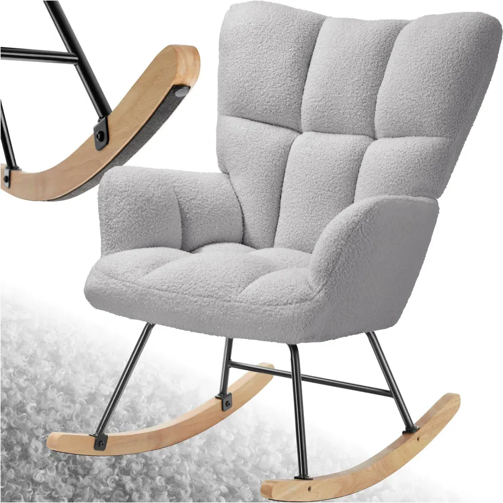 Torve Rocking Chair - Light Grey, Boucle