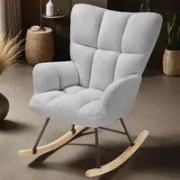 Torve Rocking Chair - Light Grey, Boucle