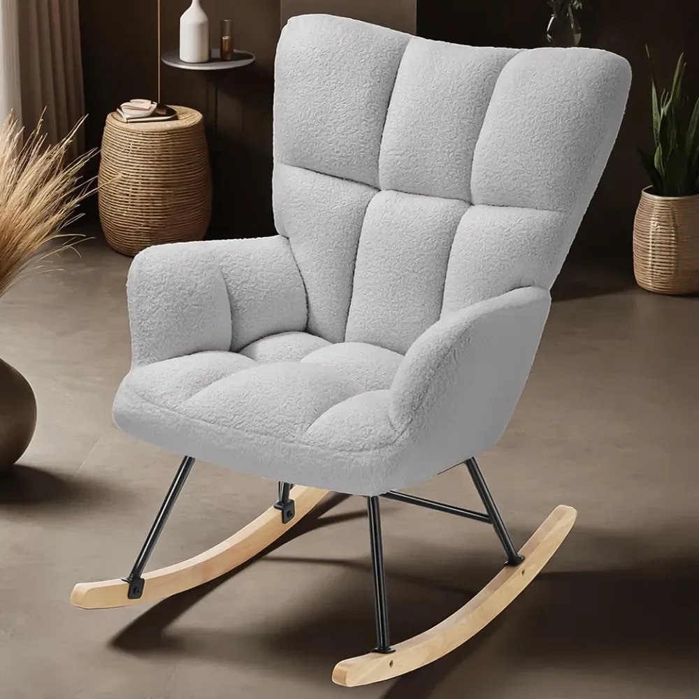 Torve Rocking Chair - Light Grey, Boucle image