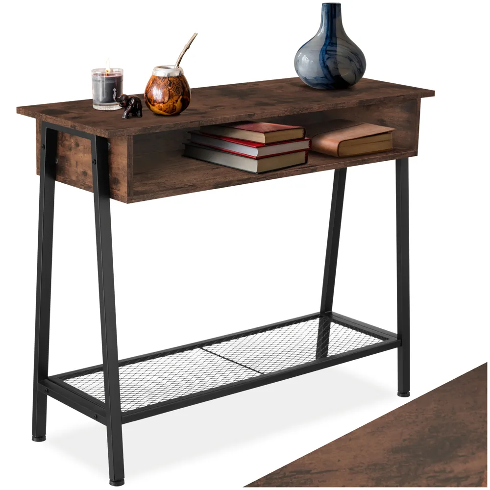 Tralee Industrial Sideboard with Storage - Dark Wood