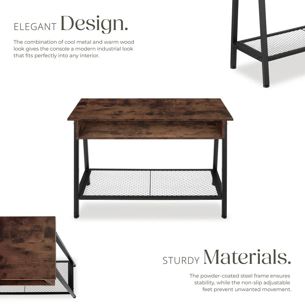 Tralee Industrial Sideboard with Storage - Dark Wood