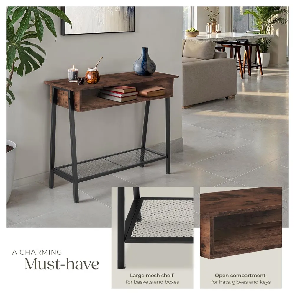 Tralee Industrial Sideboard with Storage - Dark Wood