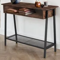 Tralee Industrial Sideboard with Storage - Dark Wood