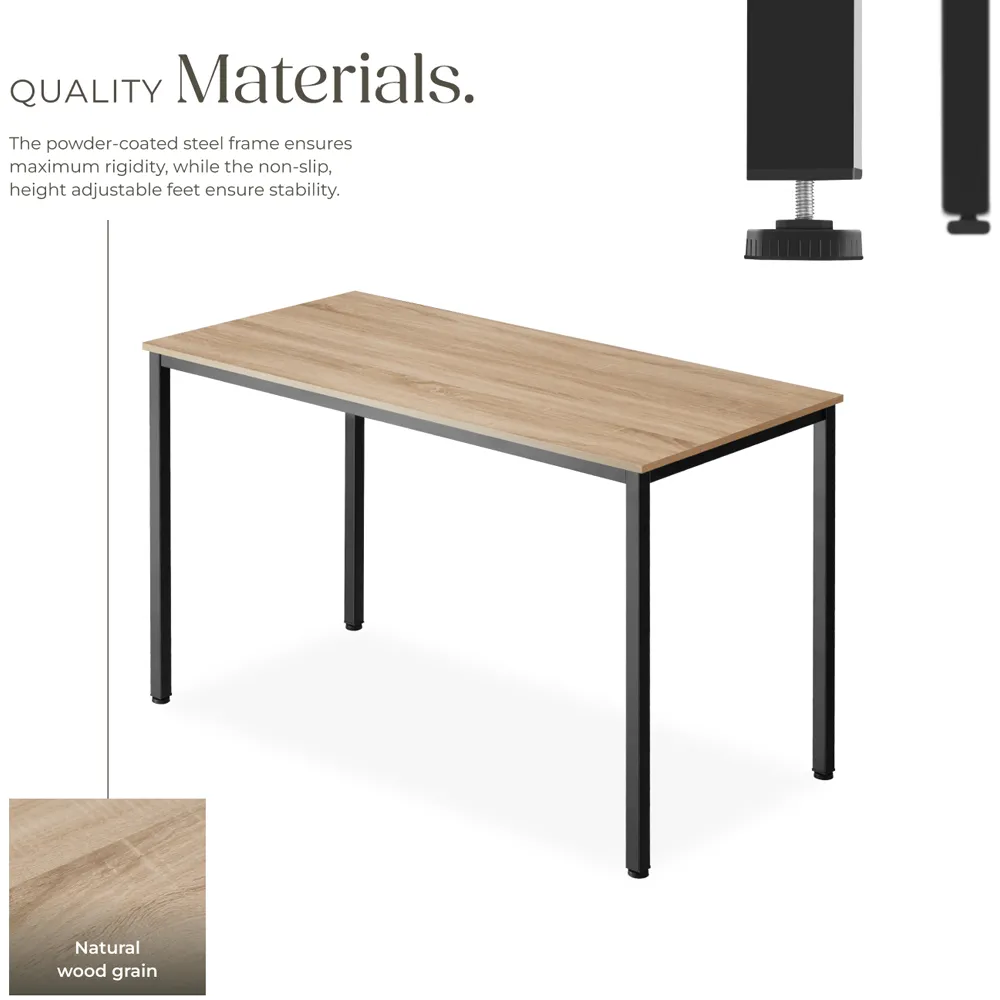 Vanport Office Desk with Plastic Feet - Oak Sonoma