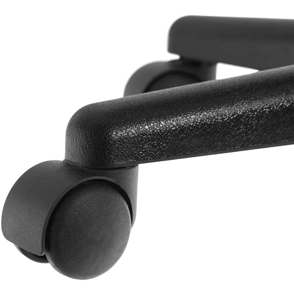 Werner Swivel Desk Stool - Black, Synthetic Leather