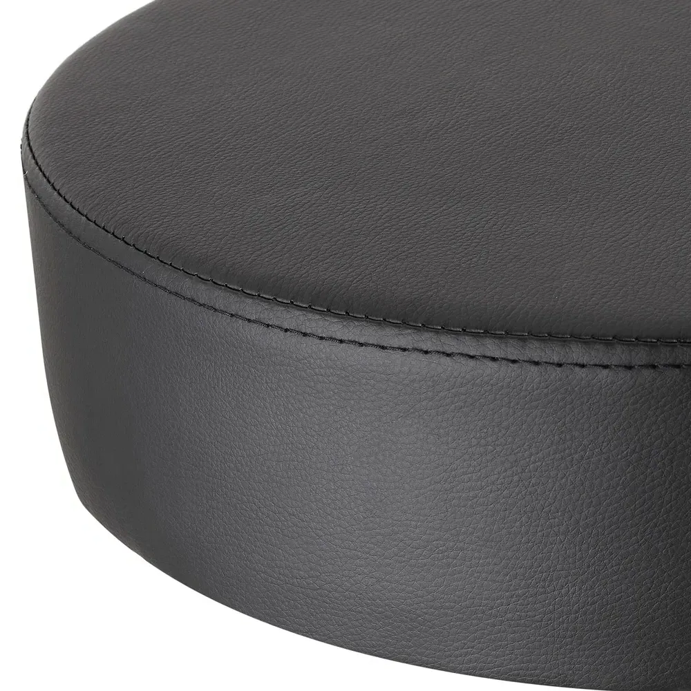 Werner Swivel Desk Stool - Black, Synthetic Leather