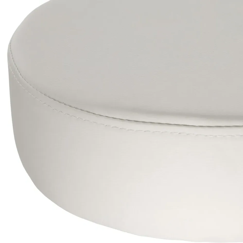 Werner Swivel Desk Stool - White, Synthetic Leather