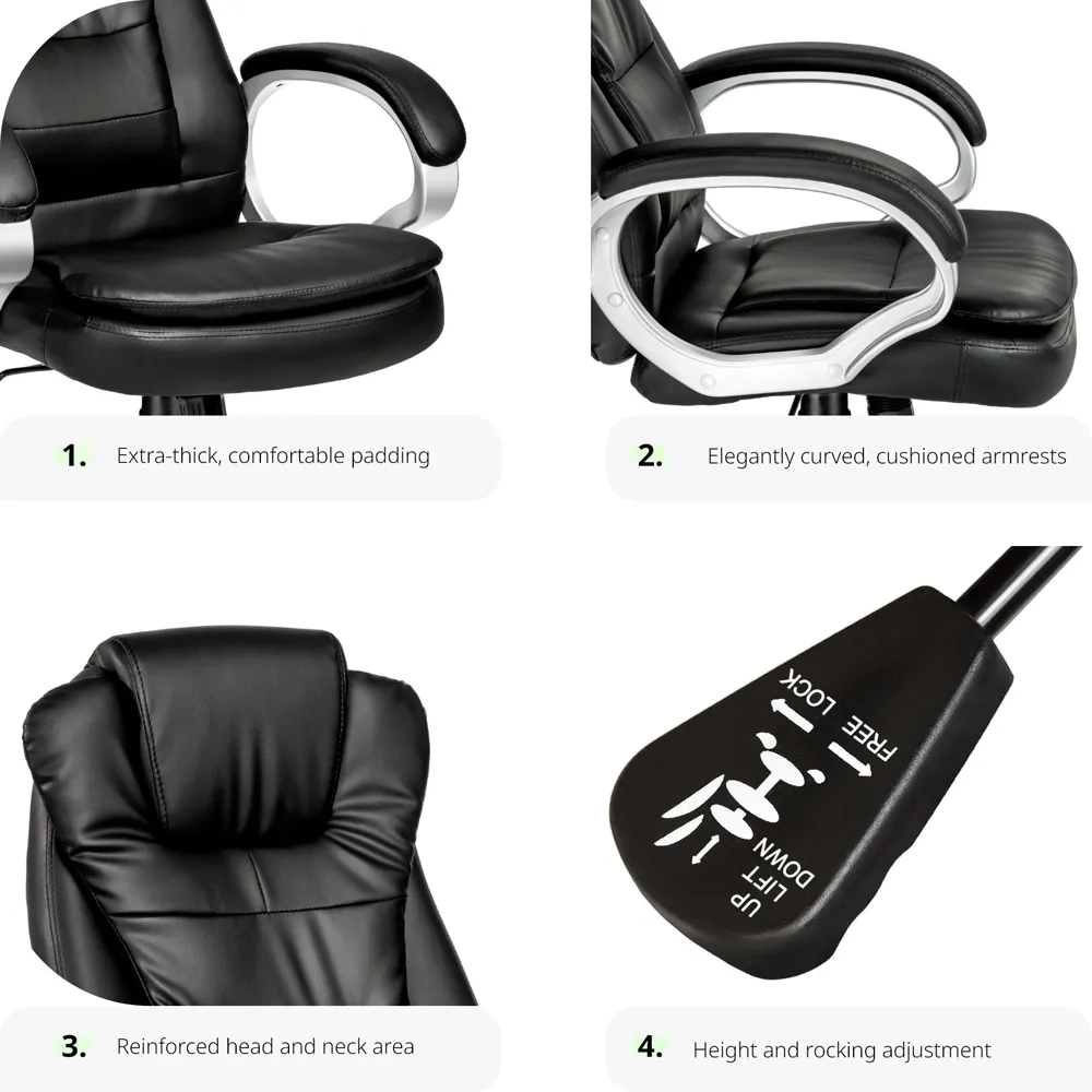 Zulu Height Adjustable Ergonomic Office Chair - Black