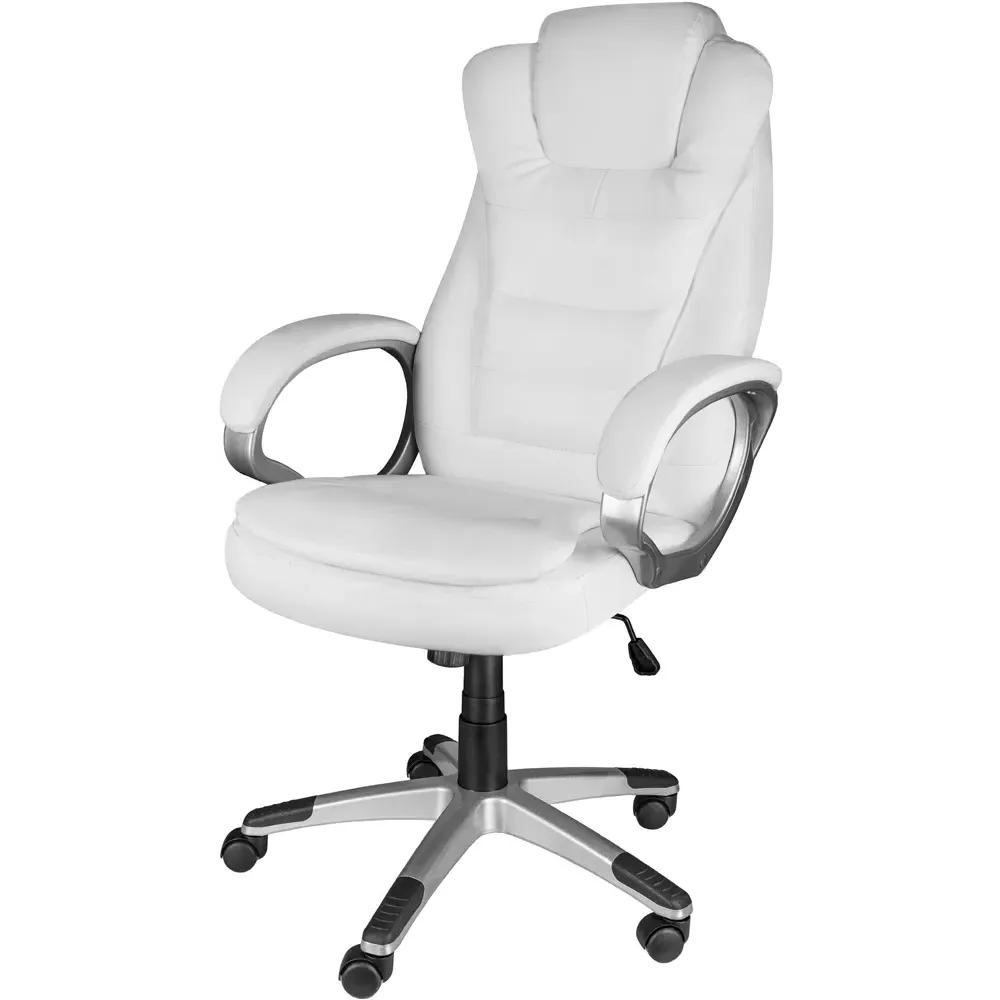 Zulu Office Chair with Padded Armrest - White