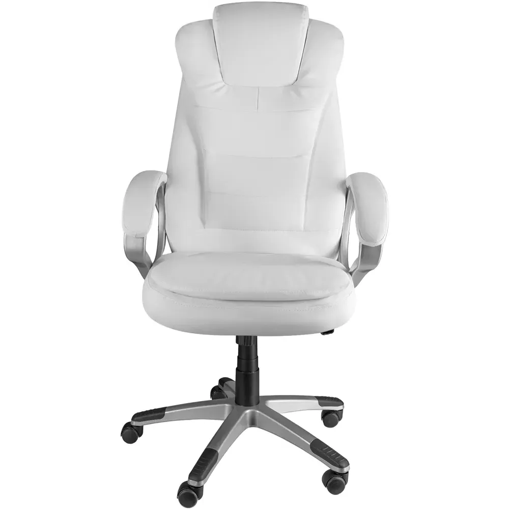 Zulu Office Chair with Padded Armrest - White