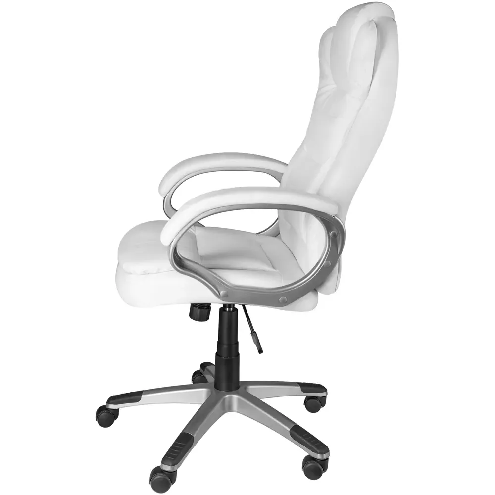 Zulu Office Chair with Padded Armrest - White