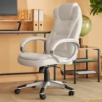 Zulu Office Chair with Padded Armrest - White