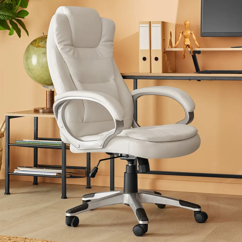 Zulu Office Chair with Padded Armrest - White image