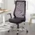 Office Curve Mesh Operator Chair with Headrest - Black