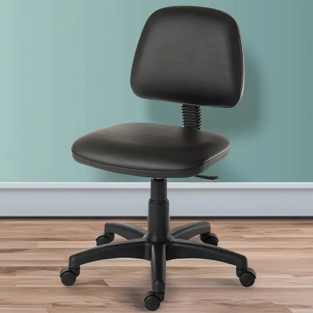 Ergo Blaster Desk Chair with Height Adjustment - Black, Faux Leather image