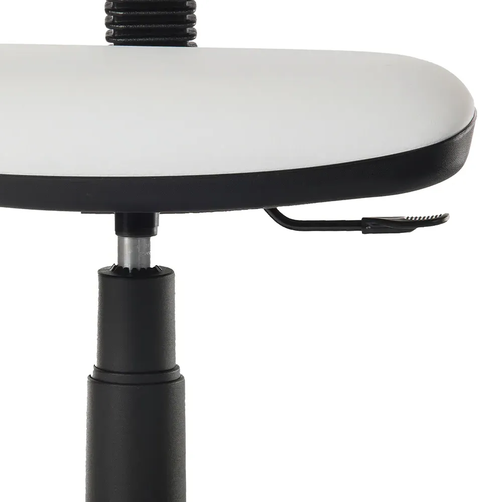 Ergo Blaster Desk Chair with Height Adjustment - White, Faux Leather