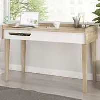 Giru Desk with Storage - Sonoma Oak, White