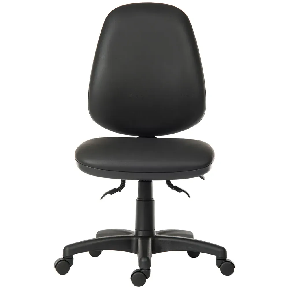 Practica Desk Chair with Tilt Mechanism - Black, Faux Leather