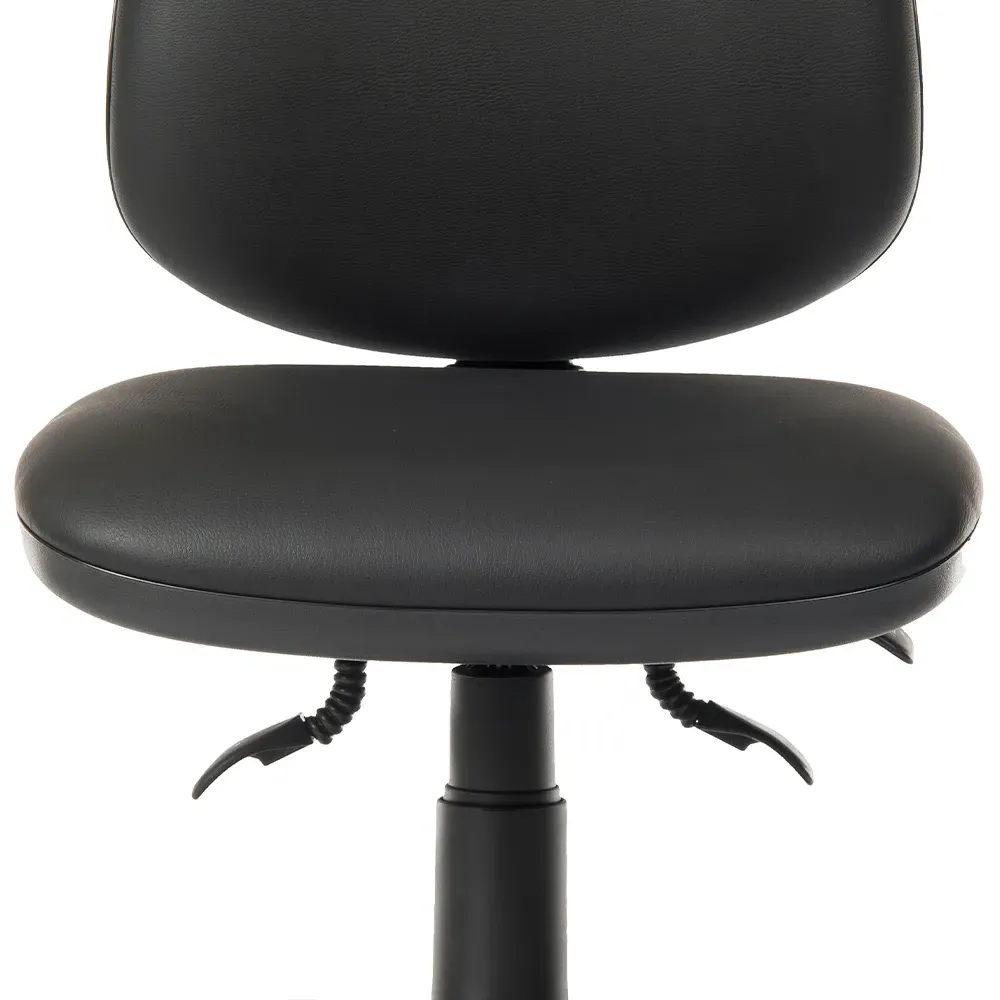 Practica Desk Chair with Tilt Mechanism - Black, Faux Leather