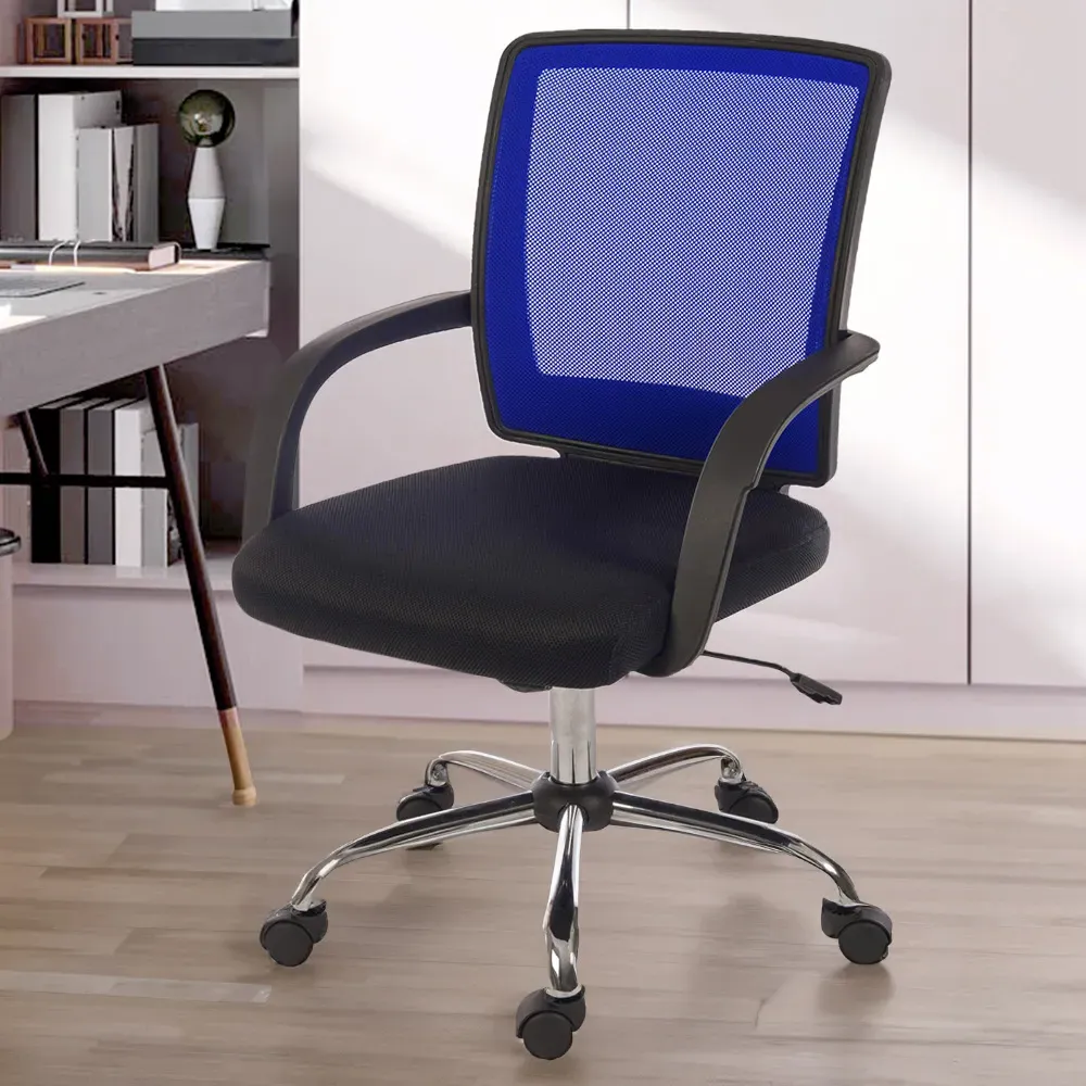 Star Office Chair with Gas Lift - Blue Mesh image