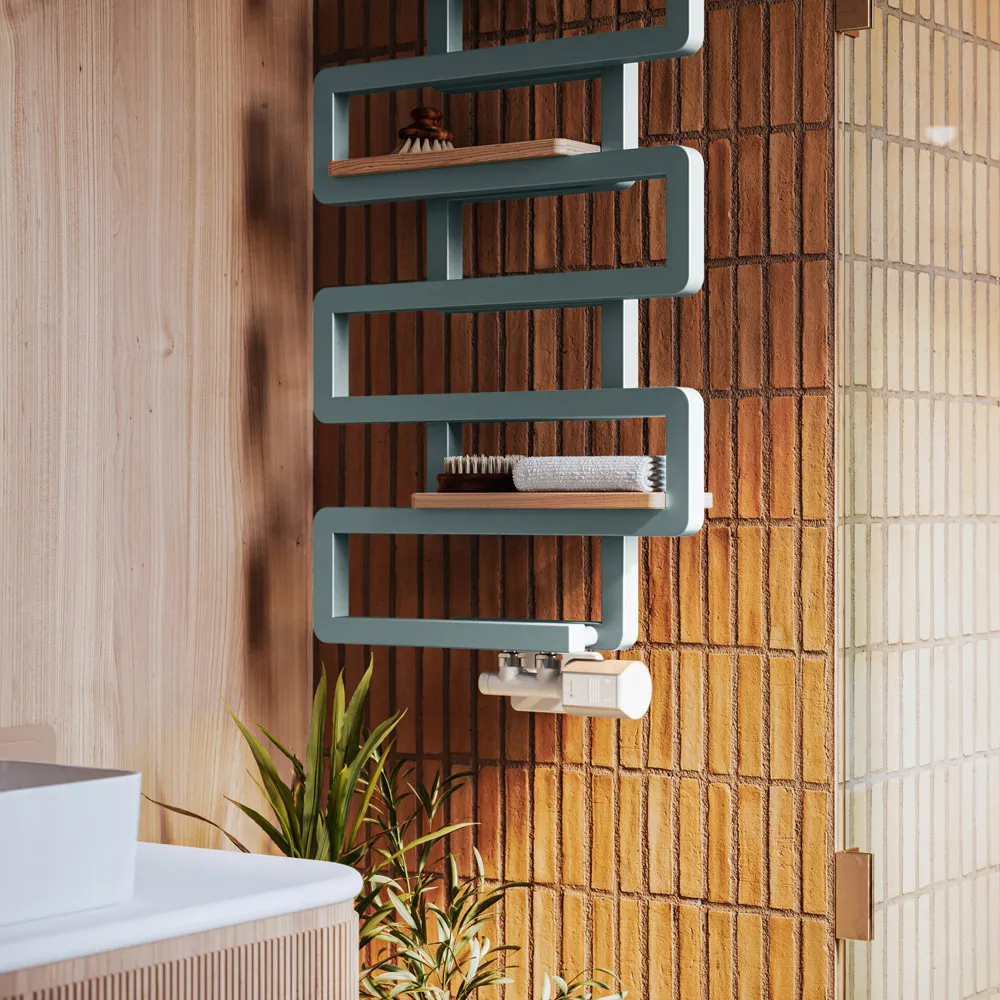 Bookie Towel Rail Shelf 400mm - Brown, Oak