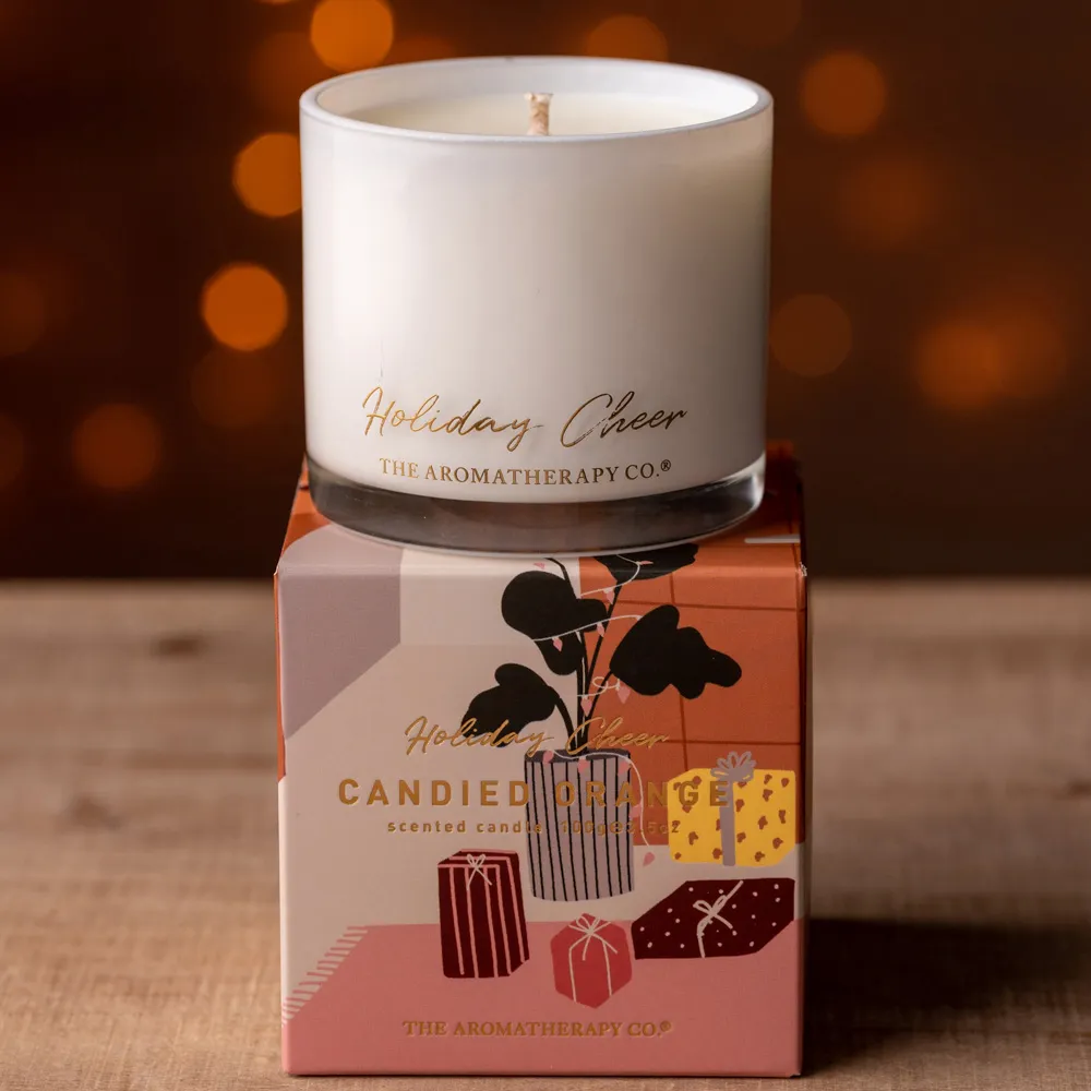 Holiday Cheer Candied Orange Scented Candle 100g - White