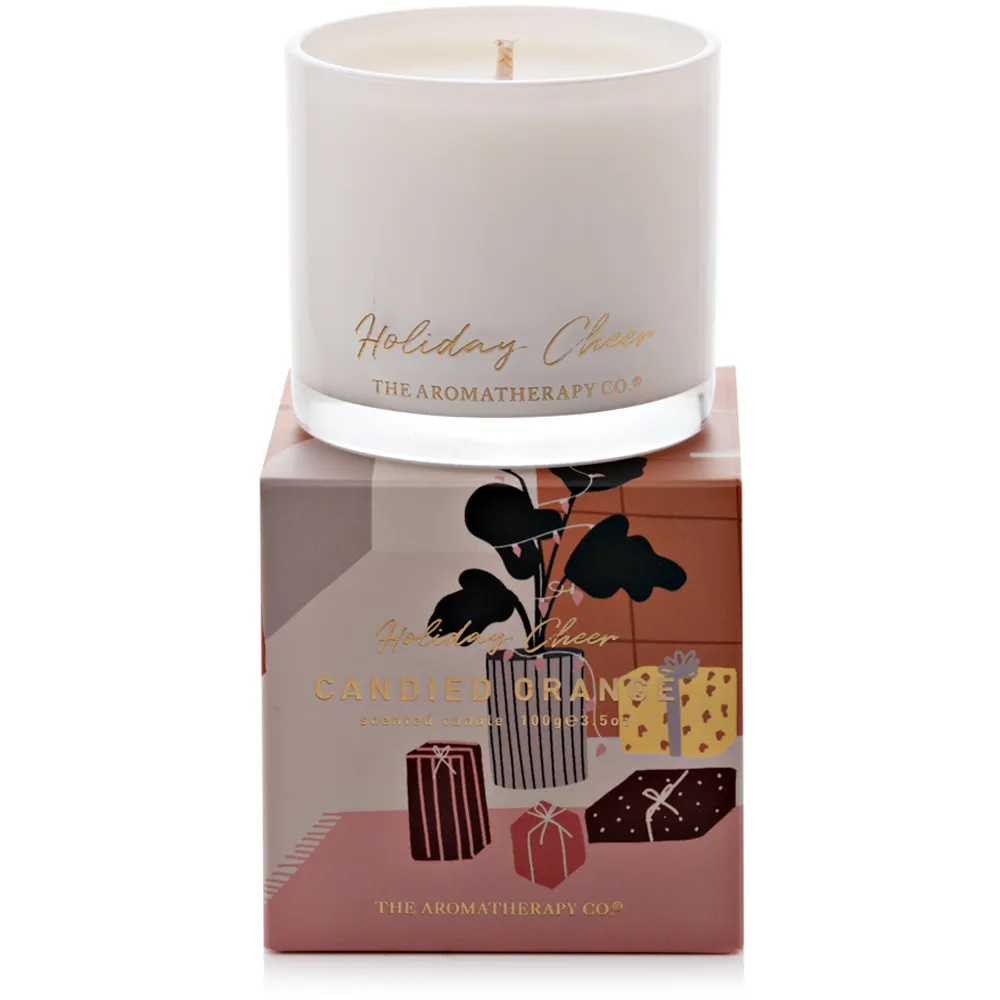 Holiday Cheer Candied Orange Scented Candle 100g - White