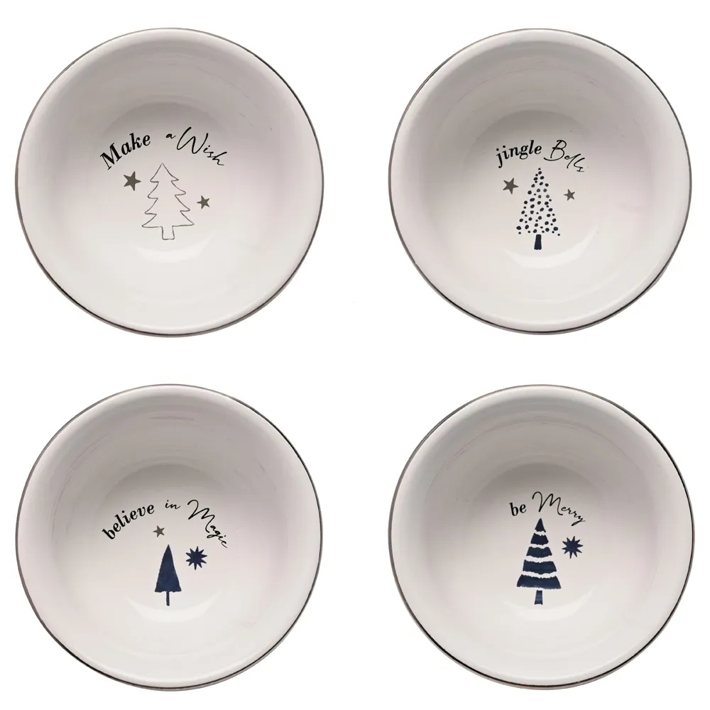 4 Piece Dipping Bowl Set - White, Ceramic