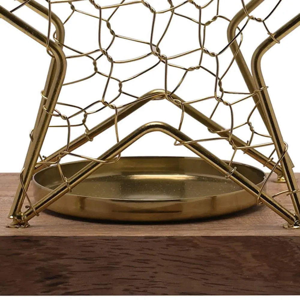 Celestial Medium Star Wire Candle Holder - Gold