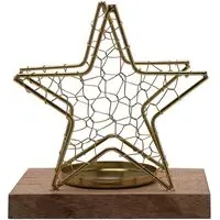 Celestial Medium Star Wire Candle Holder - Gold