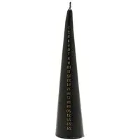 Tapered Candle with Gold Numbers - Black