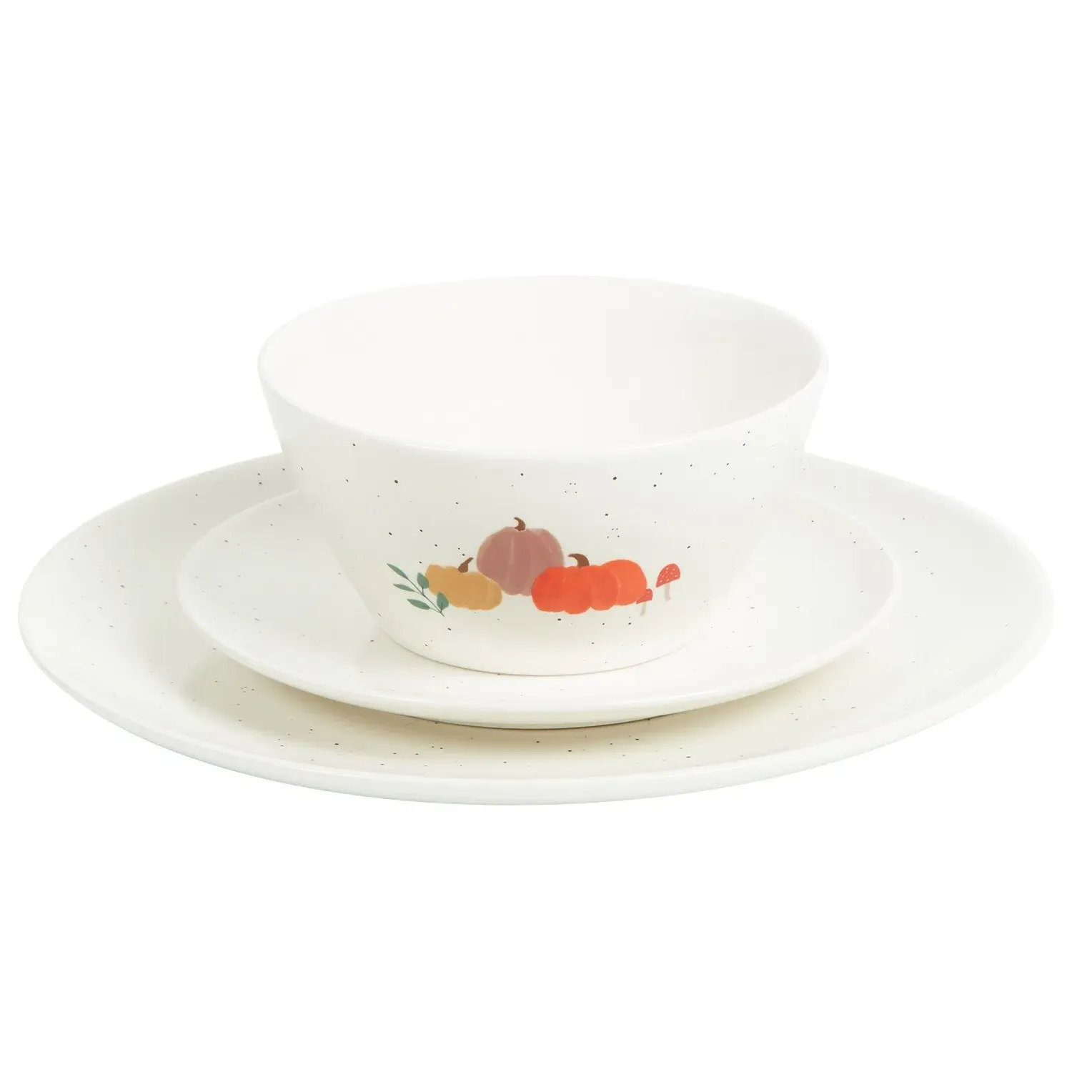 12 Piece Autumn Speckle Dinner Set - White image