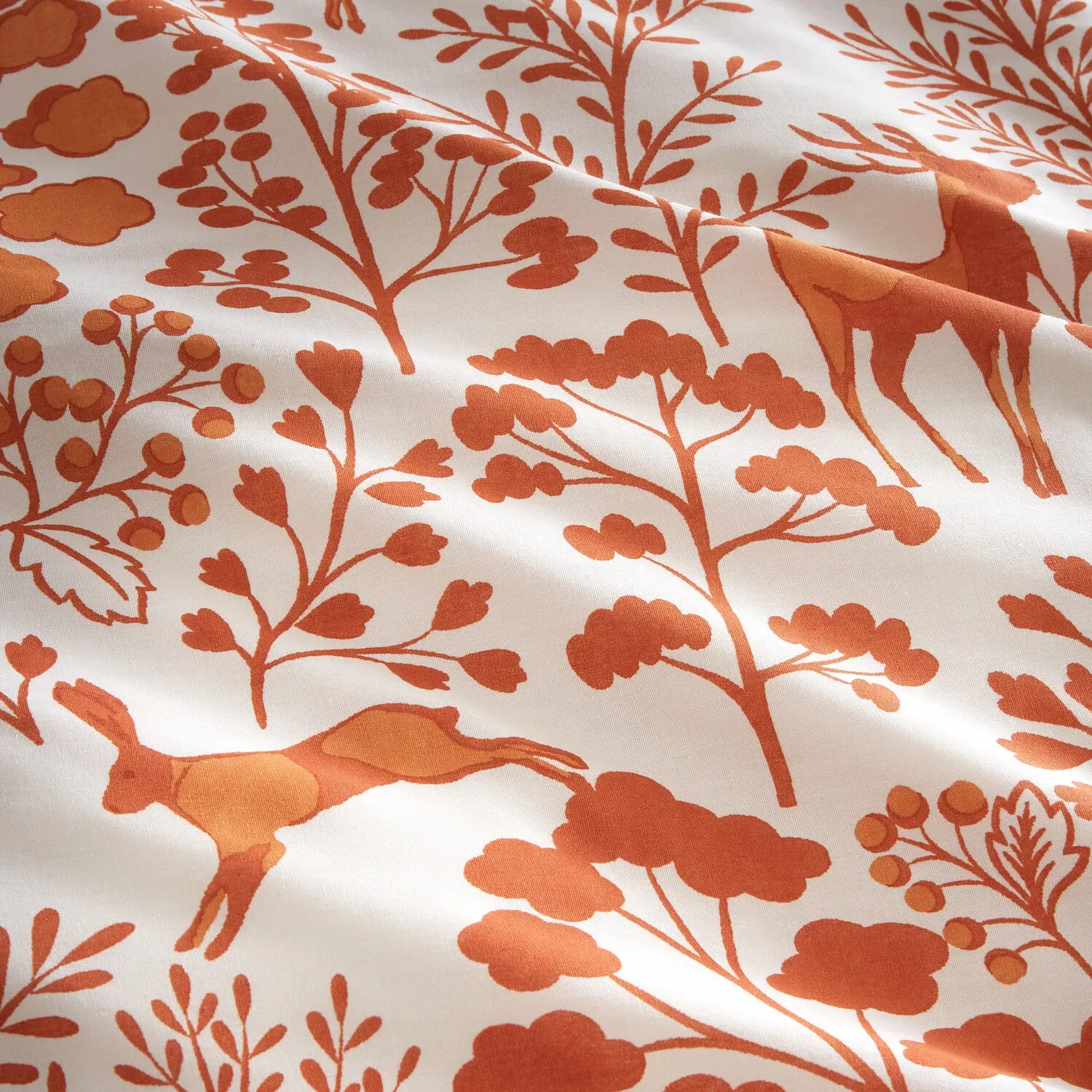 Autumn Meadow Double Duvet Cover Set - Rust, Polycotton